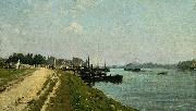 Eugene Boudin Banks of the Seine oil on canvas